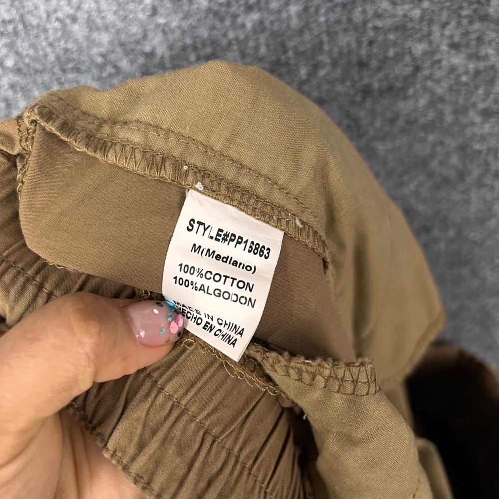 Böhme Cargo Pants Womens Medium Brown Excellent Wide Leg Elastic Waist Utility - Picture 9 of 10